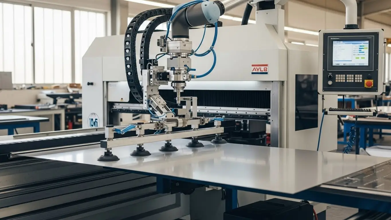 Paneelbieger mit saugnapszuführender CNC-Maschine