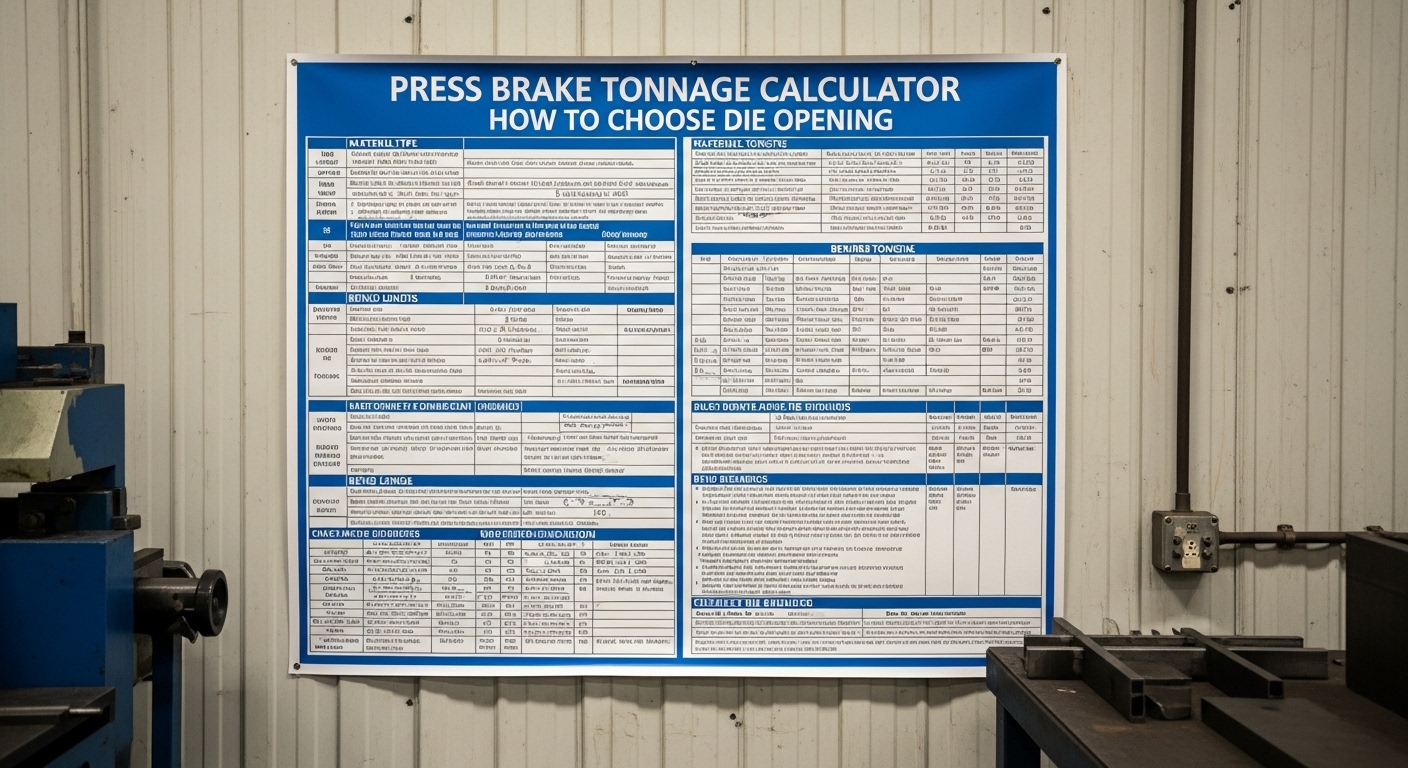 Pressbremsen-Tonnage-Rechner – wie man die Öffnung der Stanzen auswählt